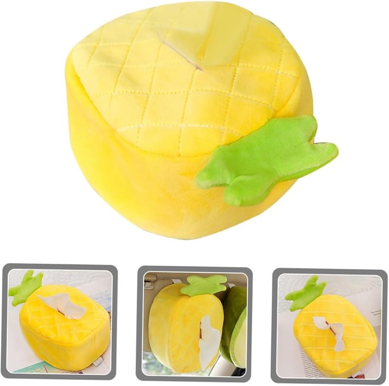 غطاء صندوق مناديل السيارة على شكل فاكهة لطيف، موزع مناديل قماش محمول للمركبة - Image 5